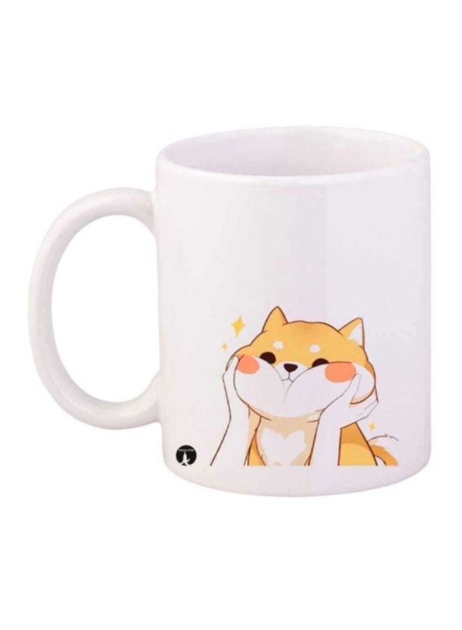 RYN Dog Printed Mug White/Yellow