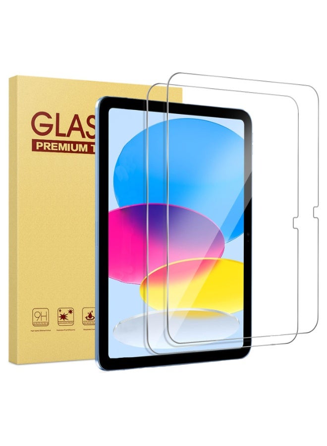 ناكسي فلاي 2 عبوة واقي شاشة iPad الجيل العاشر 2022 لواقي الشاشة A2696 / A2757 / A2777 ، 9H Hardness Glass Tempered Film iPad 10 واقيات شاشة ، 10.9 بوصة ، HD شفاف - Image 1