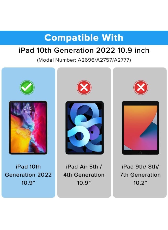 ناكسي فلاي 2 عبوة واقي شاشة iPad الجيل العاشر 2022 لواقي الشاشة A2696 / A2757 / A2777 ، 9H Hardness Glass Tempered Film iPad 10 واقيات شاشة ، 10.9 بوصة ، HD شفاف - Image 2