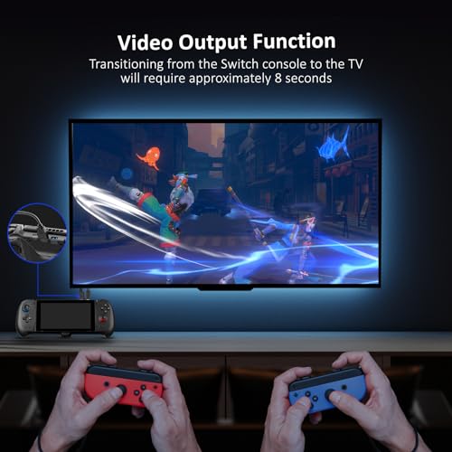 NexiGo Hall Effect Gripcon with Kickstand and HDMI Out for TV Docking, Hall Sensing Joystick for Switch/Switch OLED, Handheld Mode, 4K/1080P Supported HDMI and USB 3.0 Port, Black - Image 3