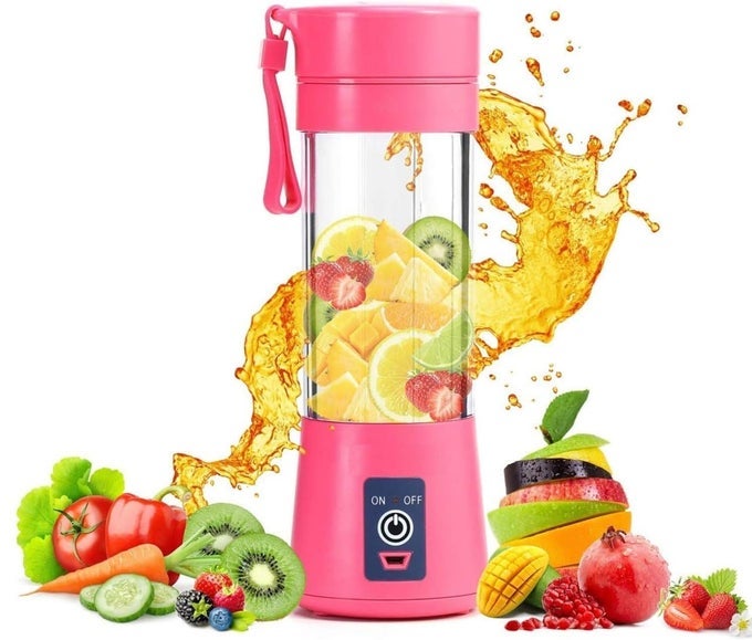 6 BLADE SMOOTHIE MAKER PORTABLE ELECTRIC USB JUICE MAKER JUICER BOTTLE BLENDER MIXER RECHARGEABLE BOTTLE PORTABLE FRUIT JUICER MIXERMULTI MULTICOLOUR