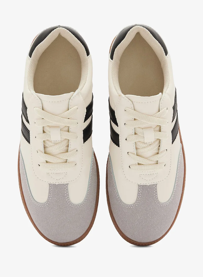 Ginger Black/White Sneaker With Stripe Detail for Women | Best Price UAE