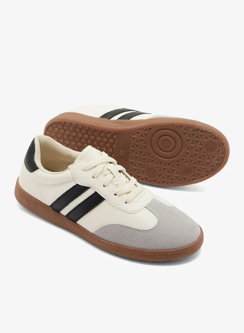Ginger Black/White Sneaker With Stripe Detail for Women | Best Price UAE