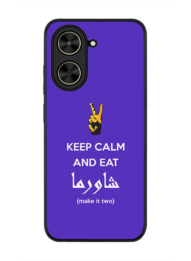 Stylizedd For Xiaomi Poco C71 / Redmi A5 4G Case,Slim fit Camera Protection, Shockproof Thin Phone cover  - Keep Calm And Eat Shawarma (Blue)