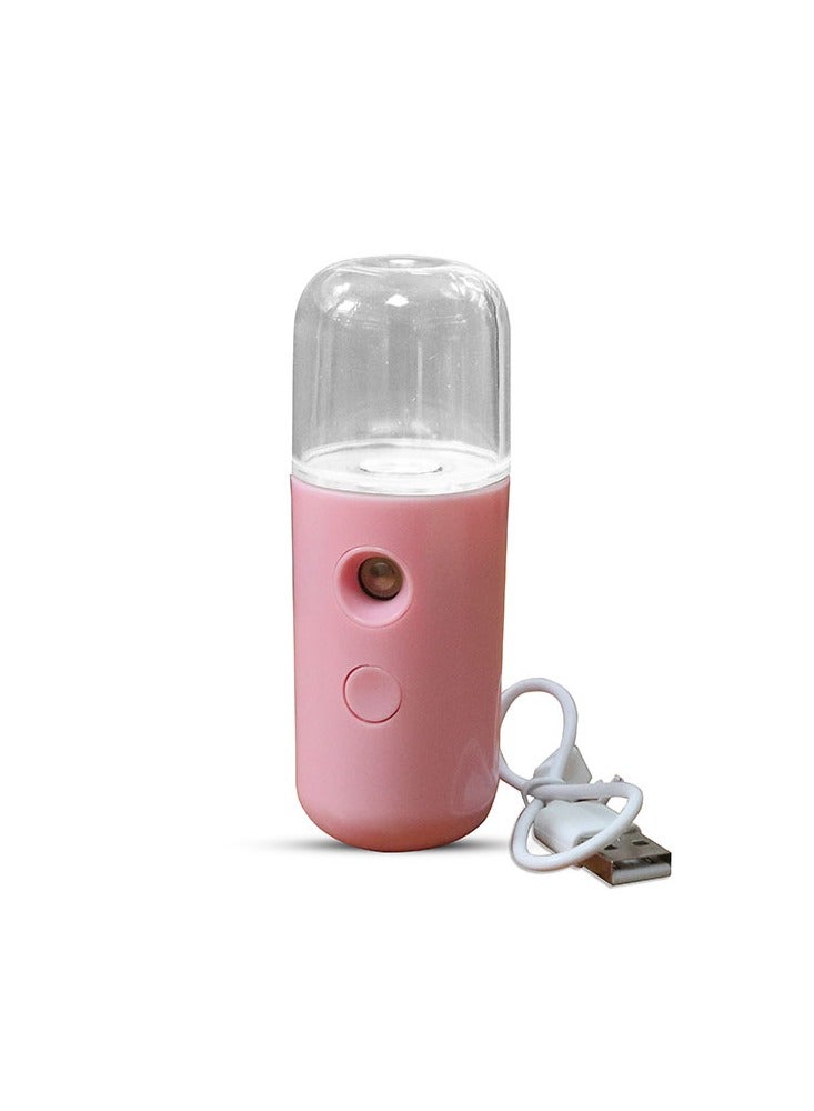 Portable Nano Mist Sprayer Moisturizing & Hydrating Facial Makeup, Skin Care, Eyelash Extensions - Pink - Image 1