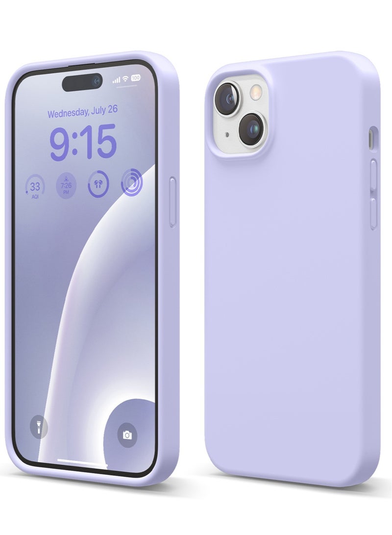 Liquid Silicone for iPhone 15 PLUS Case Cover Full Body Protection, Shockproof, Slim, Anti-Scratch Soft Microfiber Lining - Purple