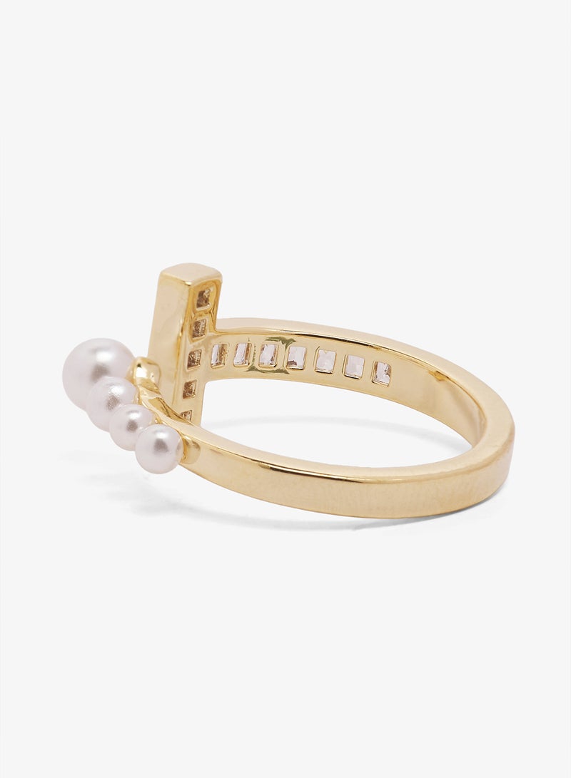 ايلا خاتم بتفاصيل ذهبية مرصع بالزركون - Image 3