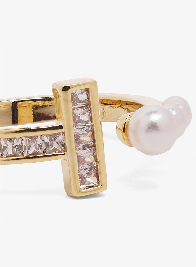 ايلا خاتم بتفاصيل ذهبية مرصع بالزركون - Image 4