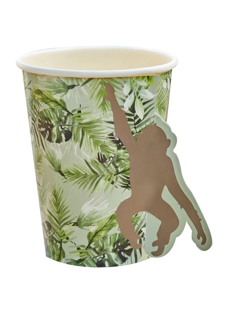 Ginger Ray Ginger Ray Jungle-Themed Pop-Out Monkey Paper Cups - Fun and Festive Party Cups