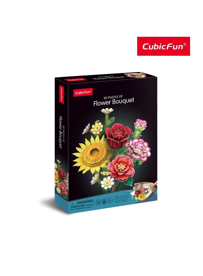 CubicFun 3D Puzzle Flower Bouquet 363-Pieces | No-Glue or Scissors Needed! | Building Kit | Puzzle for Adults | Challenging Puzzle | Arts & Crafts | Perfect for Stress Reliever and Puzzle Lovers - Image 1