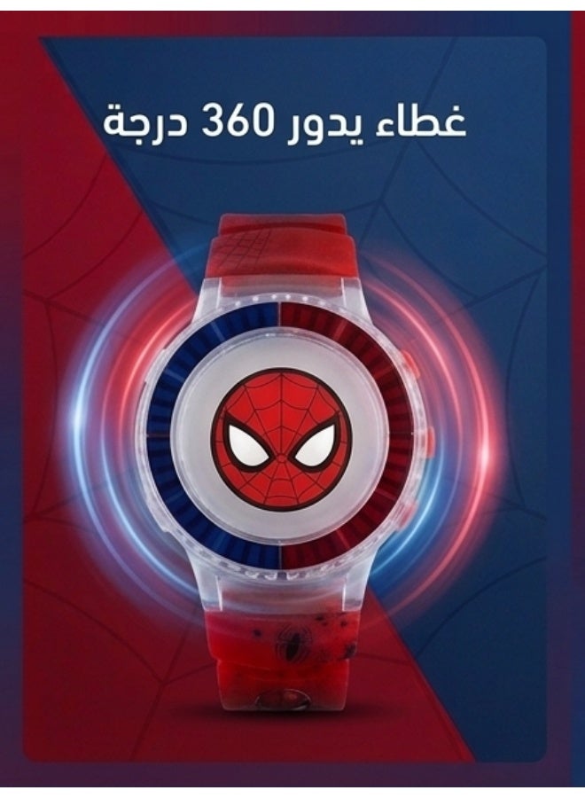 GiGi Children's watch with a foldable cover featuring Spider-Man cartoons and a toy with a light effect - Image 5