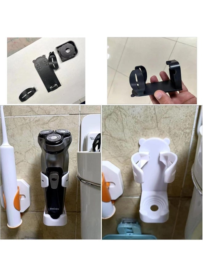 Zalcoon Adjustable Electric Shaver Holder Wall Mount, Nailless Glue Razor Holder, Electric Toothbrush Holder, White Bathroom Shower Electric Shaver Holder (Black) - Image 5
