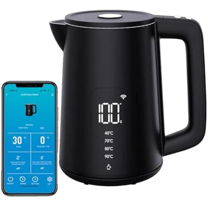 UanTii Smart Electrical Kettle Tuya Wifi Electrical Kettle Temperature Control Timing Schedule 1500W Rapid Boil For Tea Coffee 17L Stainless Steel Water BoilerApp And Voice Remote Control - Image 1
