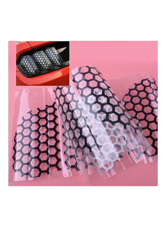 Loquat 6Pcs/Set PVC Car Rear Tail Light Taillight Lamp Cover Honeycomb Stickers - Image 1