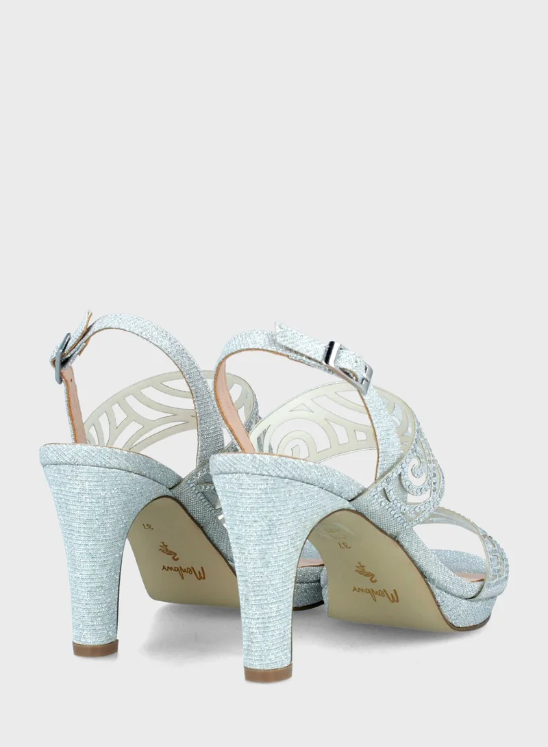 MENBUR Open Toe Slingback Sandals