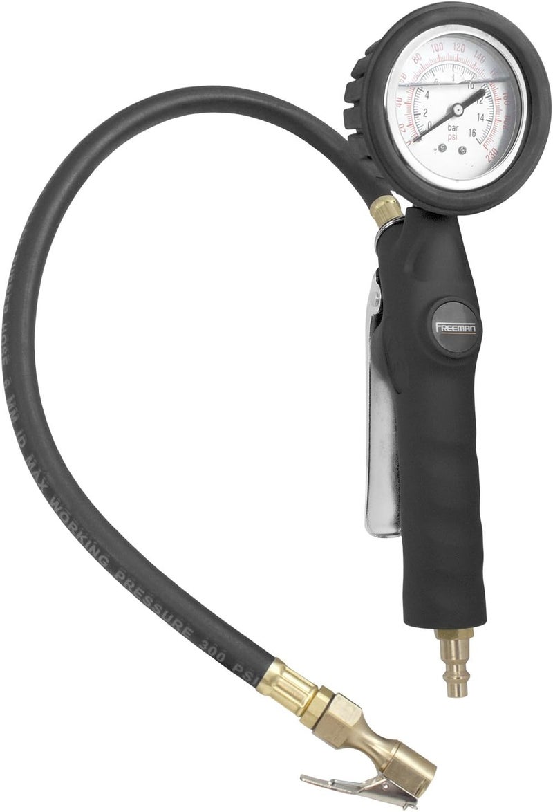Freeman FS4ATI Analog Tire Inflator with Oil-Filled Pressure Gauge - Image 1