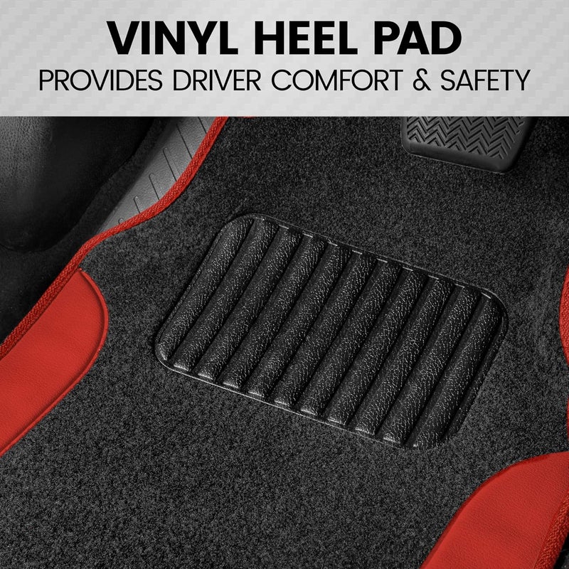 BDK PolyPro Red Car Seat Covers Full Set with 4-Piece Car Floor Mats - Image 5