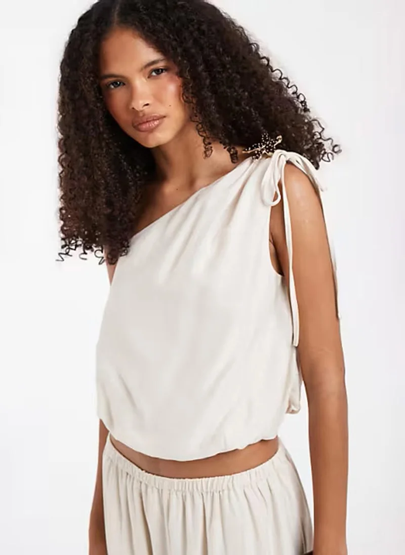 فيرو مودا Women's VMAIA Oversized Detail Woven Top