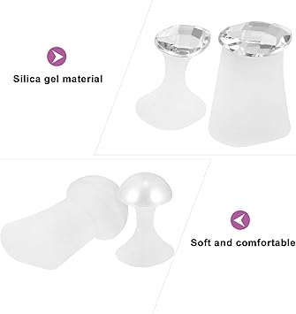 minkissy Pearls Style Silicone Toe Separators Spacers Spreaders Cushions Toes Dividers Pedicures Nail Art Tools Polish Guards for Home Salon White - Image 3