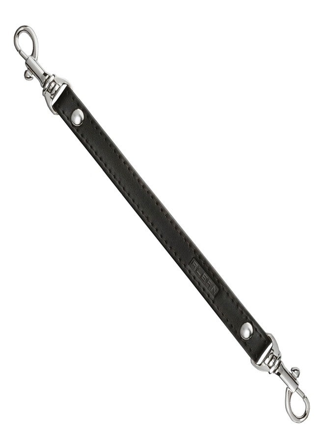 Alban Leather 2-Clip Strap for Wallet, Clutch, Wristlet Purse, Keys, Keychain for Women and Men, Black-silver, Standard - Image 1
