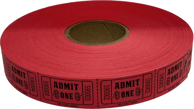 The Ticket Gurus-2000 Red Admit One Single Roll Consecutively Numbered Raffle Tickets - Image 3