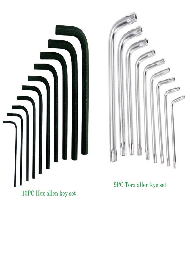 Inditrust Combo 10 Pieces Hex Allen Key & 9 Pieces Torx Allen key set Wrench L Shape Repair Tool Set Allen Key Set- Size (from 1.5 to 10MM & T10 to T15) - Image 2