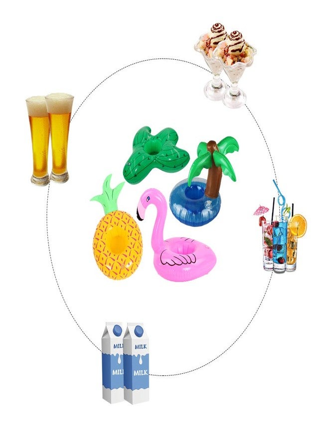 Aoutacc 12 Pack Inflatable Palm Tree, Flamingo, Pineapple, Cactus Drink Cup Holders for Pool Party - Image 3