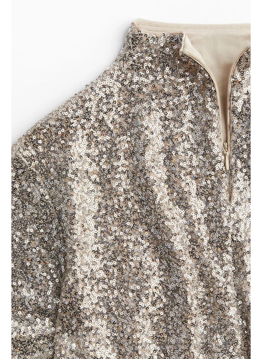 H&M Sequined Turtleneck Top