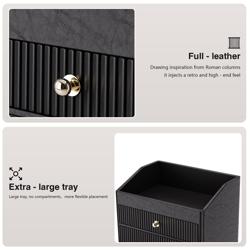 LADSTAG Cosmetic Organizer,Luxury Make up Organizer with 3 shelf Drawers,Black Large Capacity Makeup Organizers for Skincare,Brushes, Dresser,Bedroom,Bathroom,Gifts for Her,Birthday Gifts for Mom - Image 5