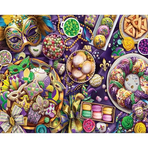White Mountain Mardi Gras Puzzle 1000 Piece New Orleans Jigsaw Puzzles for Adults - Image 1