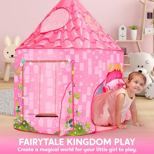 JOYIN Princess Tent Girls Large Playhouse Kids Castle Play Tent for Children Pop Up Play House for Toddlers Indoor and Outdoor Games - Image 5