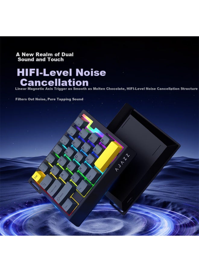 A-jazz لوحة مفاتيح سلكية مغناطيسية Ajazz Ak029 بزاوية واحدة بمعدل تقرير 8k إضاءة RGB 29 مفتاح Rt0.01 Valorant Yanqing Axis أحمر شفاف بالكامل - Image 2
