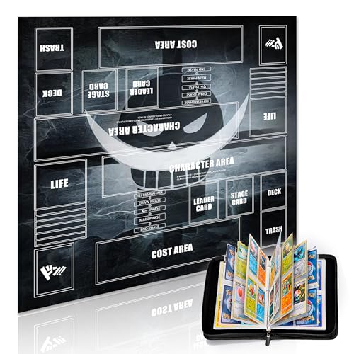 Extalas Playmat for One Piece Card Game for Two Players 24x24 inches with 4Pocket Card Binder Set and 400 Card Capacity Smell - Image 1
