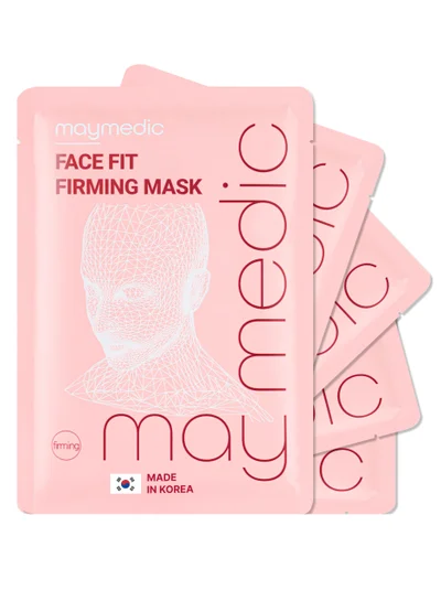 maymedic Korean Face Sheet Mask with Collagen 5 pcs - Natural Beauty Skincare For All Skin Types - Firming Mask for Women & Men