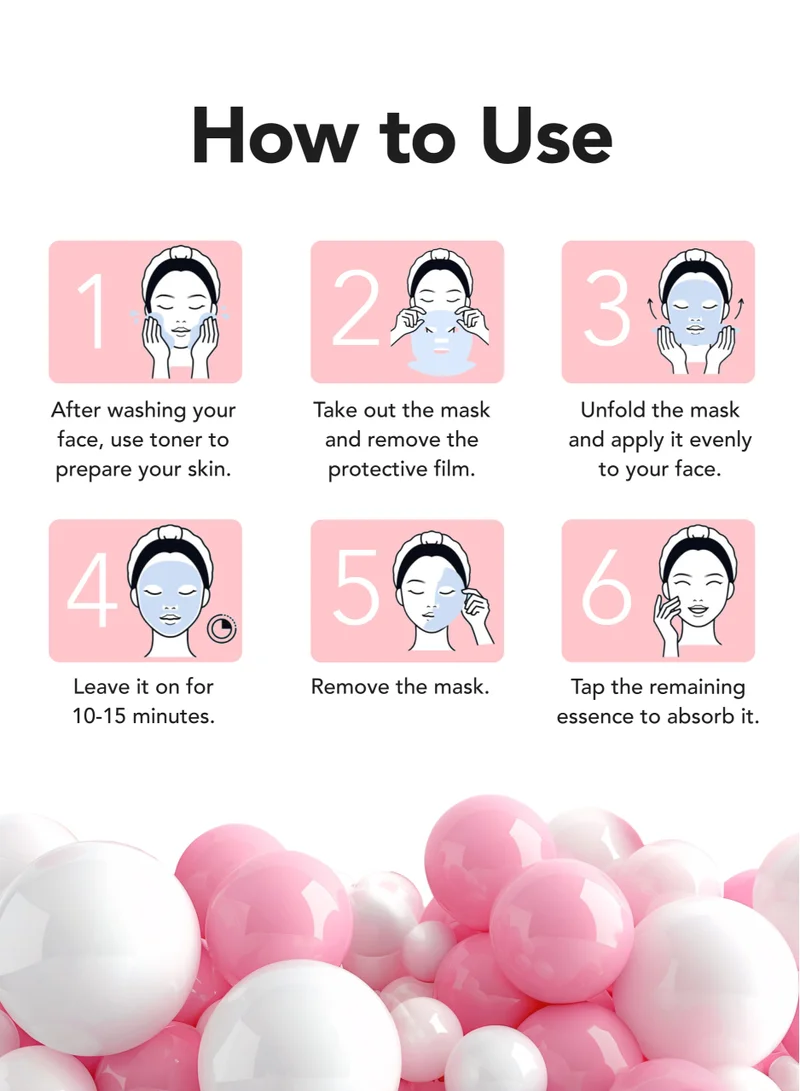 maymedic Korean Face Sheet Mask with Collagen 5 pcs - Natural Beauty Skincare For All Skin Types - Firming Mask for Women & Men