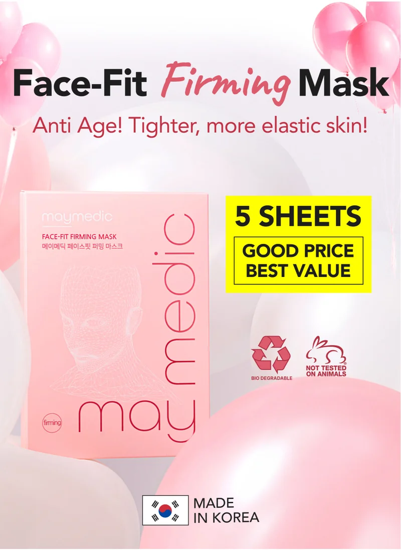maymedic Korean Face Sheet Mask with Collagen 5 pcs - Natural Beauty Skincare For All Skin Types - Firming Mask for Women & Men