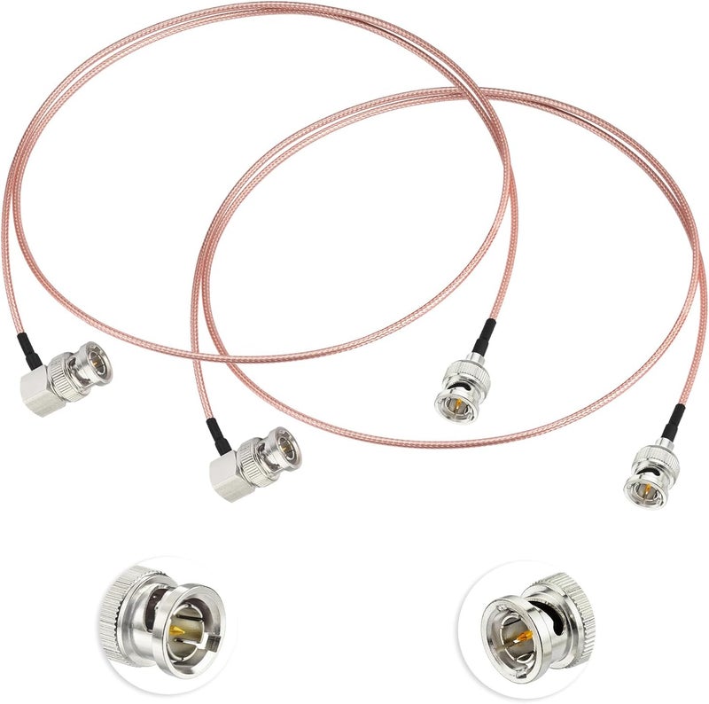 Superbat HD-SDI 3G SDI Cable BNC Male to Right Angle BNC Male 75 Ohm RG179 Jumper Cable 3ft for Surveillance Camera System CCTV/DVR Cables 2-Pack - Image 1
