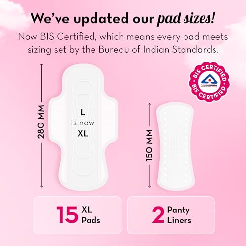 Plush Ultra-Thin Sanitary Pads for Women XL, 15 Pcs (Pack of 2) | For Light-Medium Flow | 4 Panty Liners | Rash-Free | Pure U.S. Cotton | No Fragrance | No Toxic-Chemicals - Image 3