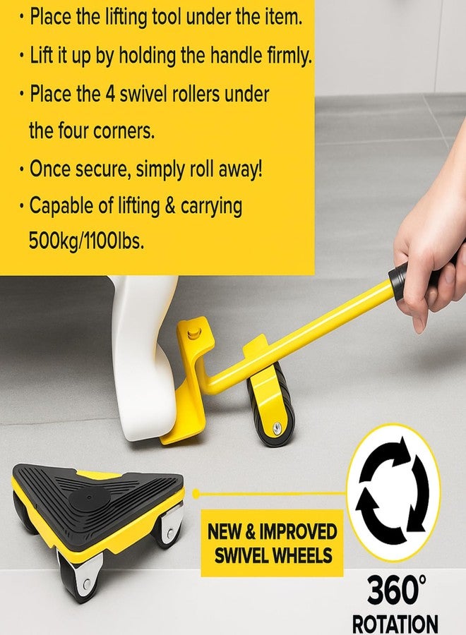 Lynacz Heavy Duty Furniture Lifter with 4 Sliders | 5 Pack Tool Set for Lifting, Sliding & Moving Heavy Furniture at Home - Image 3
