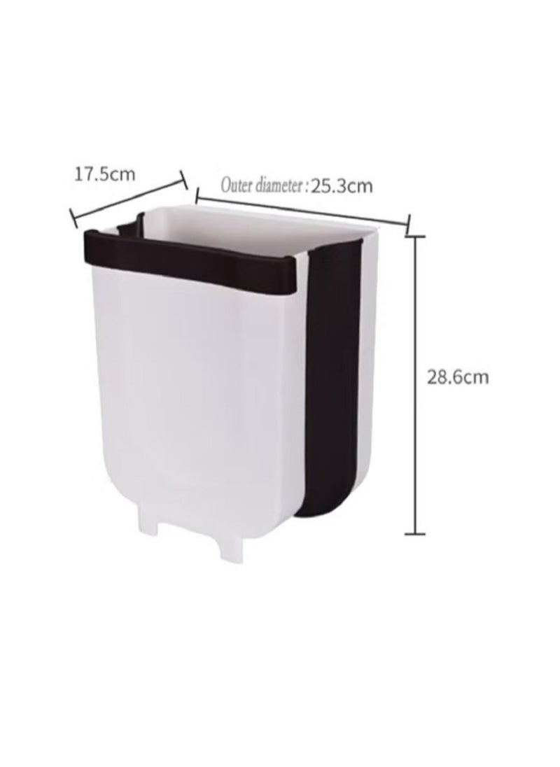 Generic - White/Black Plastic Hanging Wastebasket - Image 1