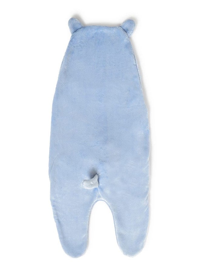 Mi Arcus Ultra Soft Knitted Light Fur Plush Warm Blanket Wrapper for Baby Boys Girls 0-6 M- Light Blue 75x72 cm - Image 4