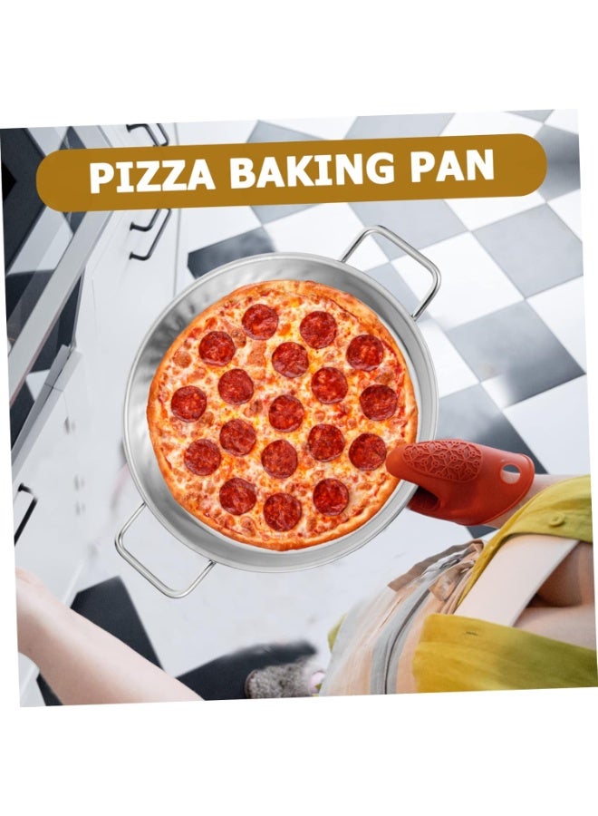 HOMESTAR Heavy-Duty Perforated Stainless Steel Pizza Pan with Handles | Thick Round Baking Tray for Oven, Grill & Home Cooking | Rust-Free & Easy Clean - Image 3