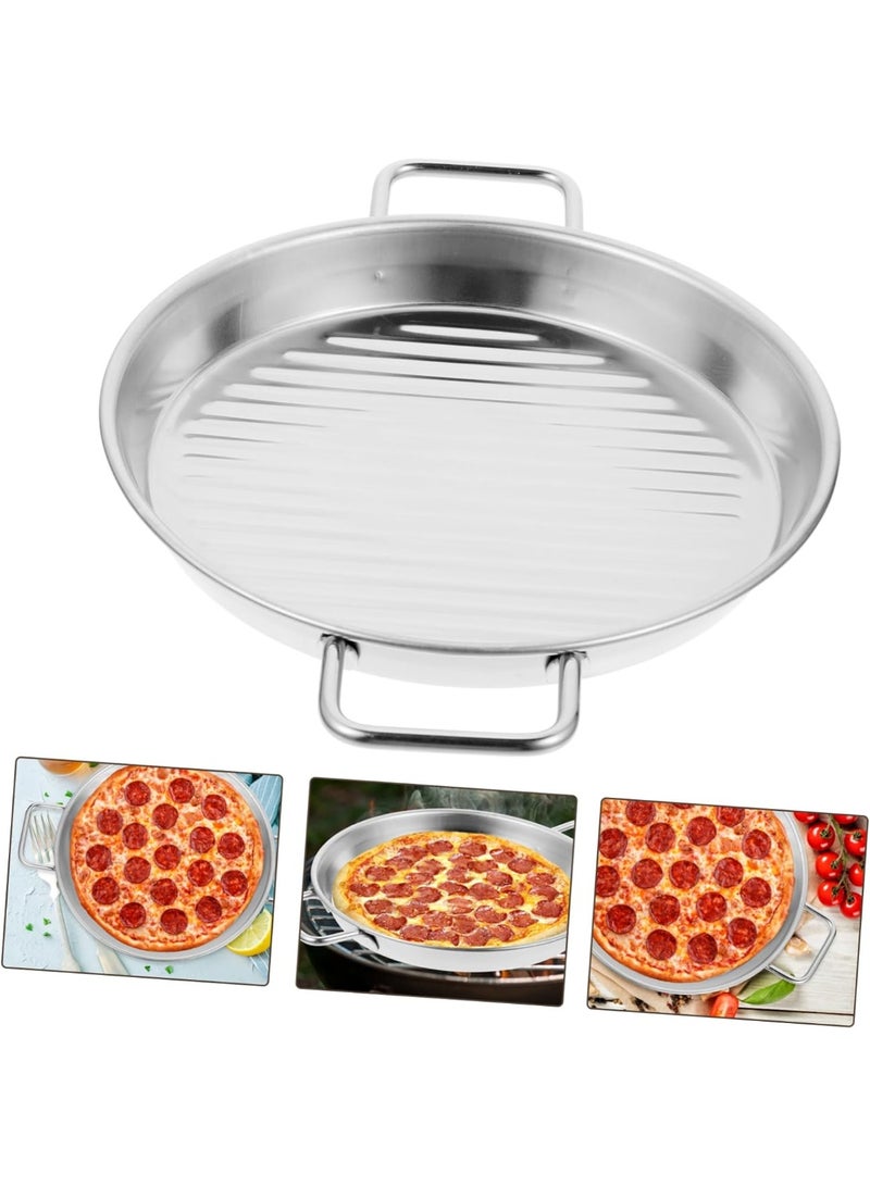 HOMESTAR Heavy-Duty Perforated Stainless Steel Pizza Pan with Handles | Thick Round Baking Tray for Oven, Grill & Home Cooking | Rust-Free & Easy Clean - Image 5