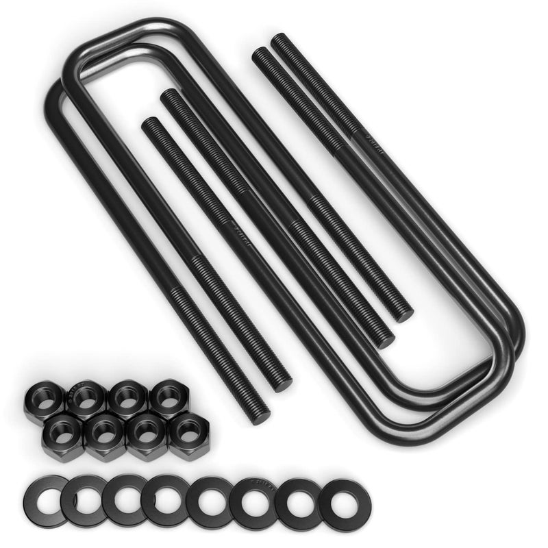 Leaf Spring Axle Black Extended U Bolts 10 inch Length 275 inch Width Compatible with Chevrolet Chevy Silverado GMC Sierra 0107 1500 HD 0110 2500 HD 0710 3500 HD Leveling Kit
