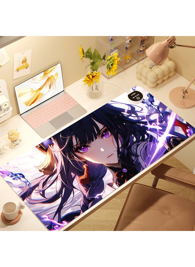 Anime Girl Secondary E-sports Mouse Pad Lengthened Heating Dirty Desk Computer Keyboard Mat Wholesale-Color:Right Switch 90*40-Pattern:SN02-04