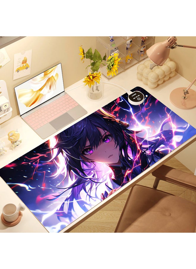 Anime Girl Secondary E-sports Mouse Pad Lengthened Heating Dirty Desk Computer Keyboard Mat Wholesale-Color:Right Switch 90*40-Pattern:SN02-04