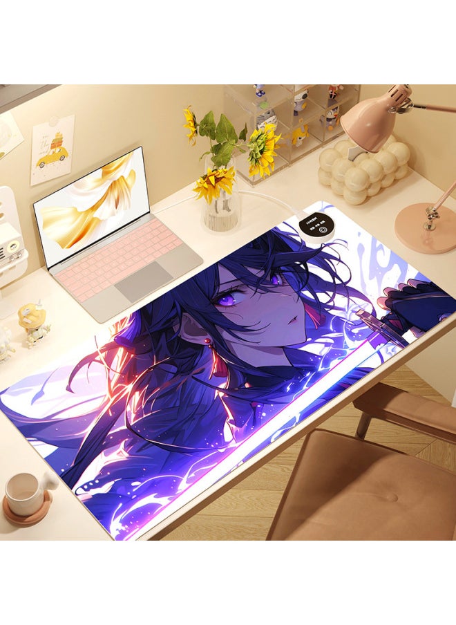 Anime Girl Secondary E-sports Mouse Pad Lengthened Heating Dirty Desk Computer Keyboard Mat Wholesale-Color:Right Switch 90*40-Pattern:SN02-04