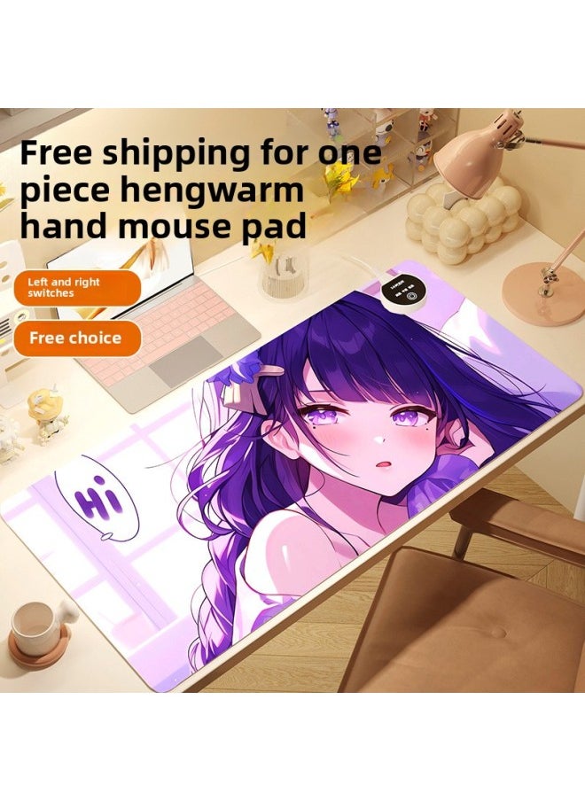 Anime Girl Secondary E-sports Mouse Pad Lengthened Heating Dirty Desk Computer Keyboard Mat Wholesale-Color:Right Switch 90*40-Pattern:SN02-04
