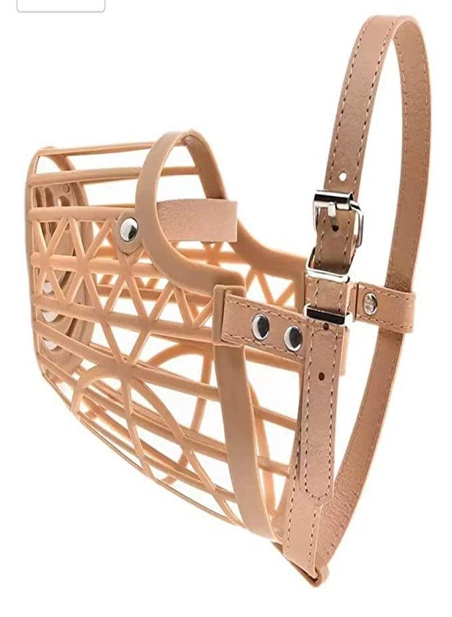 ksPups Dog Mouth I Cover Muzzle I Bite Guard with I Adjustable Handy I Strap Collar for Dog I (Muzzle Size-6) - Image 1