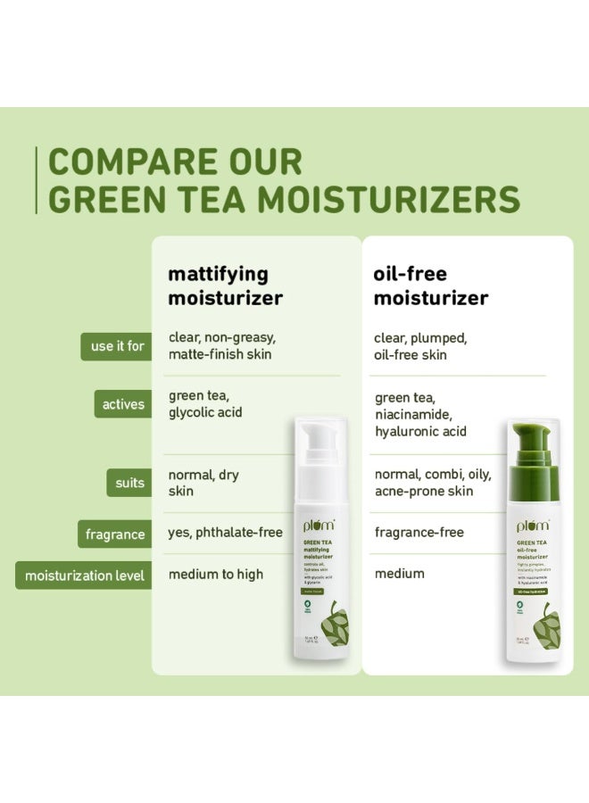 Plum Green Tea Mattifying Face Moisturizer with Glycolic acid 50ml | Controls Oil & Hydrates Skin | Non-Sticky Moisturizer for Women & Men | 50ml - Image 4